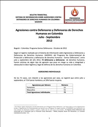 BOLETÍN TRIMESTRAL JULIO – SEPTIEMBRE 2012