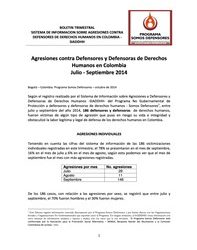 BOLETÍN TRIMESTRAL JULIO – SEPTIEMBRE 2014