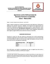 BOLETÍN TRIMESTRAL ENERO – MARZO 2015