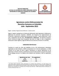 BOLETÍN TRIMESTRAL JULIO – SEPTIEMBRE 2015