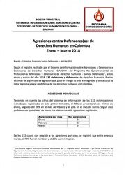 BOLETÍN TRIMESTRAL ENERO – MARZO 2018