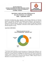 BOLETÍN TRIMESTRAL JULIO – SEPTIEMBRE 2019
