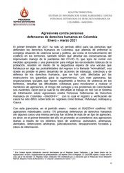 BOLETÍN TRIMESTRAL ENERO – MARZO 2021