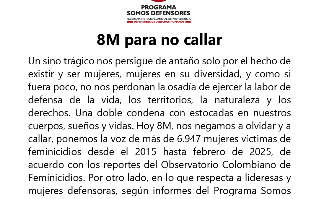 8M para no callar